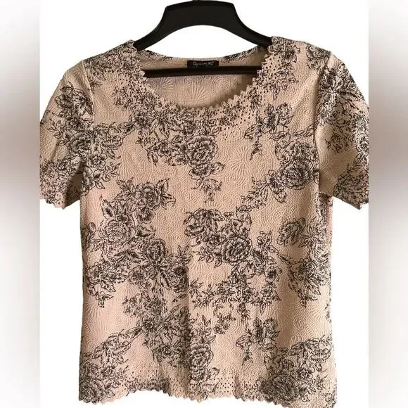 Chances R size petite small paisley and flowers top EUC - Picture 2 of 10